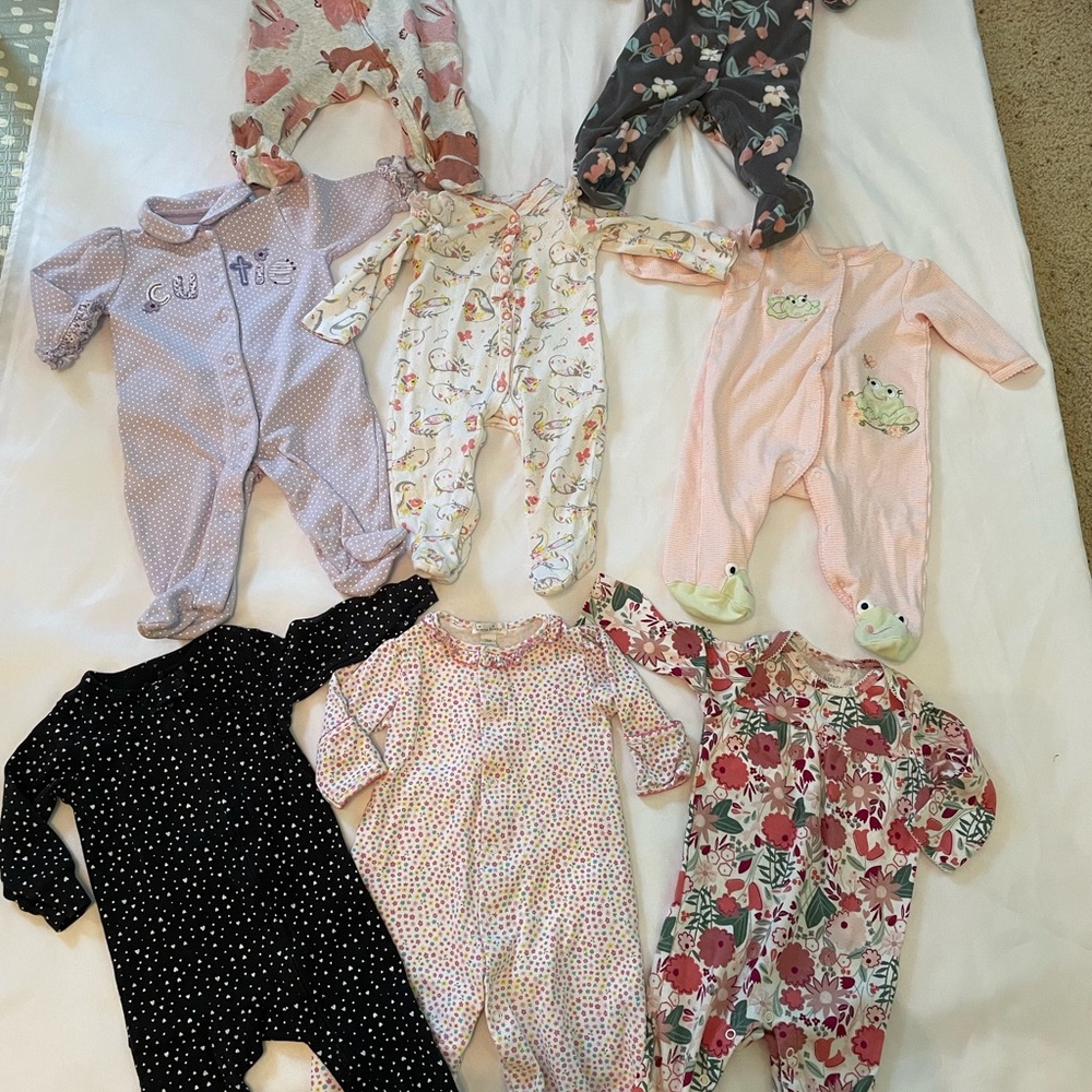 Set of Cute One Piece Suits with‎ Colorful Prints, Various Brands, Size 6 months